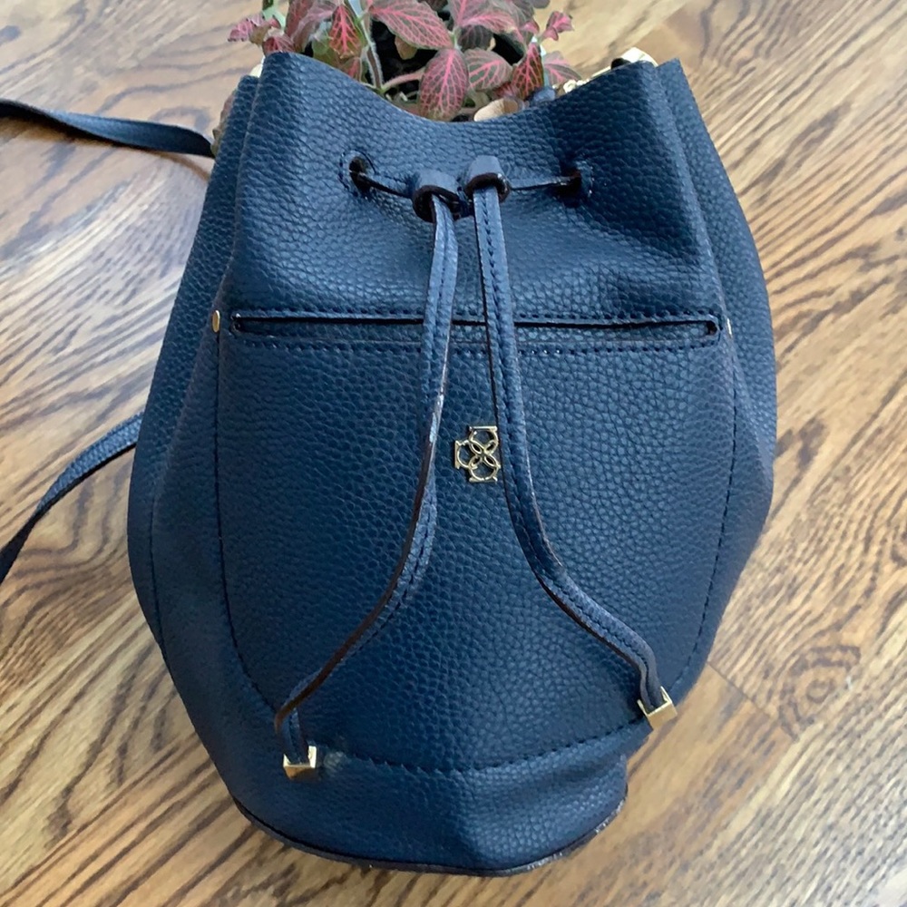 Ann Taylor navy crossbody bucket bag